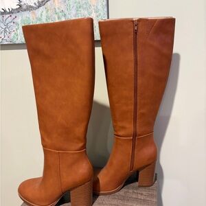 Unisa Tan Heeled Boots